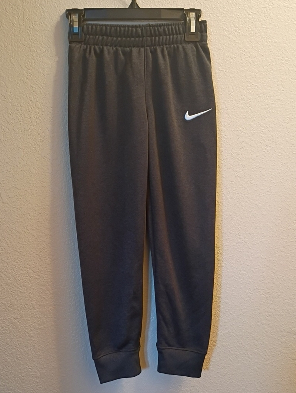 Nike Youth Dark Gray Joggers with White Swoosh